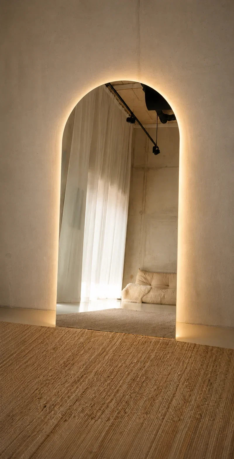 Luna Arched Full Length Mirror with LED Lighting – 200 x 100 cm
