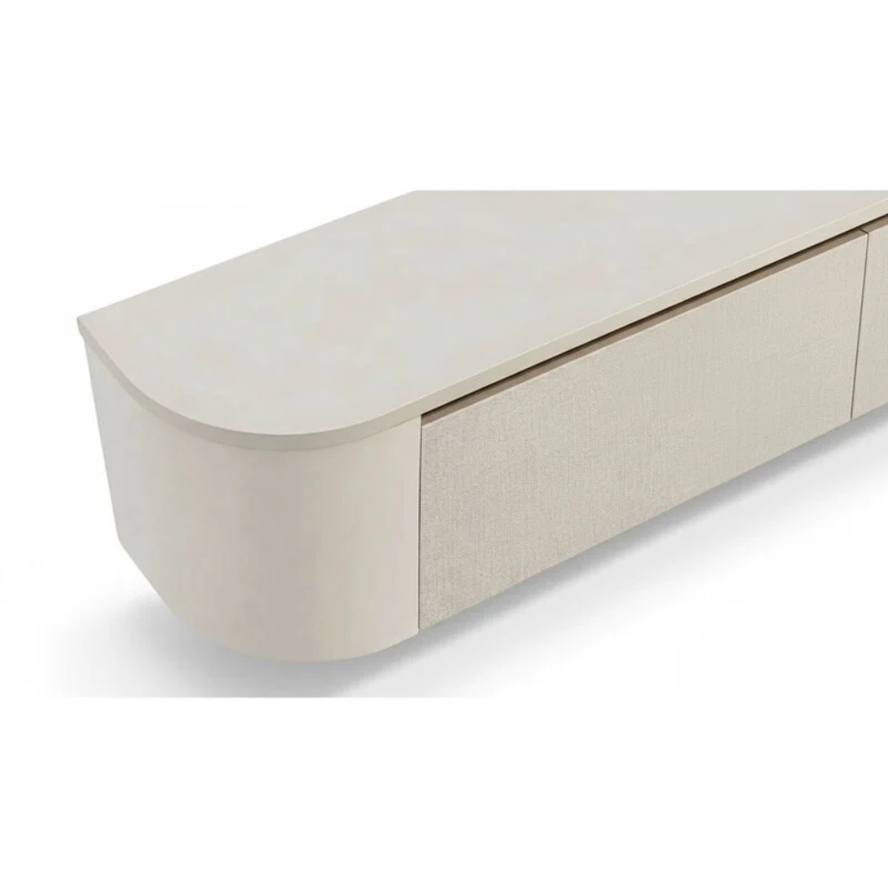 Japandi Curved TV Unit – Curved Side Design