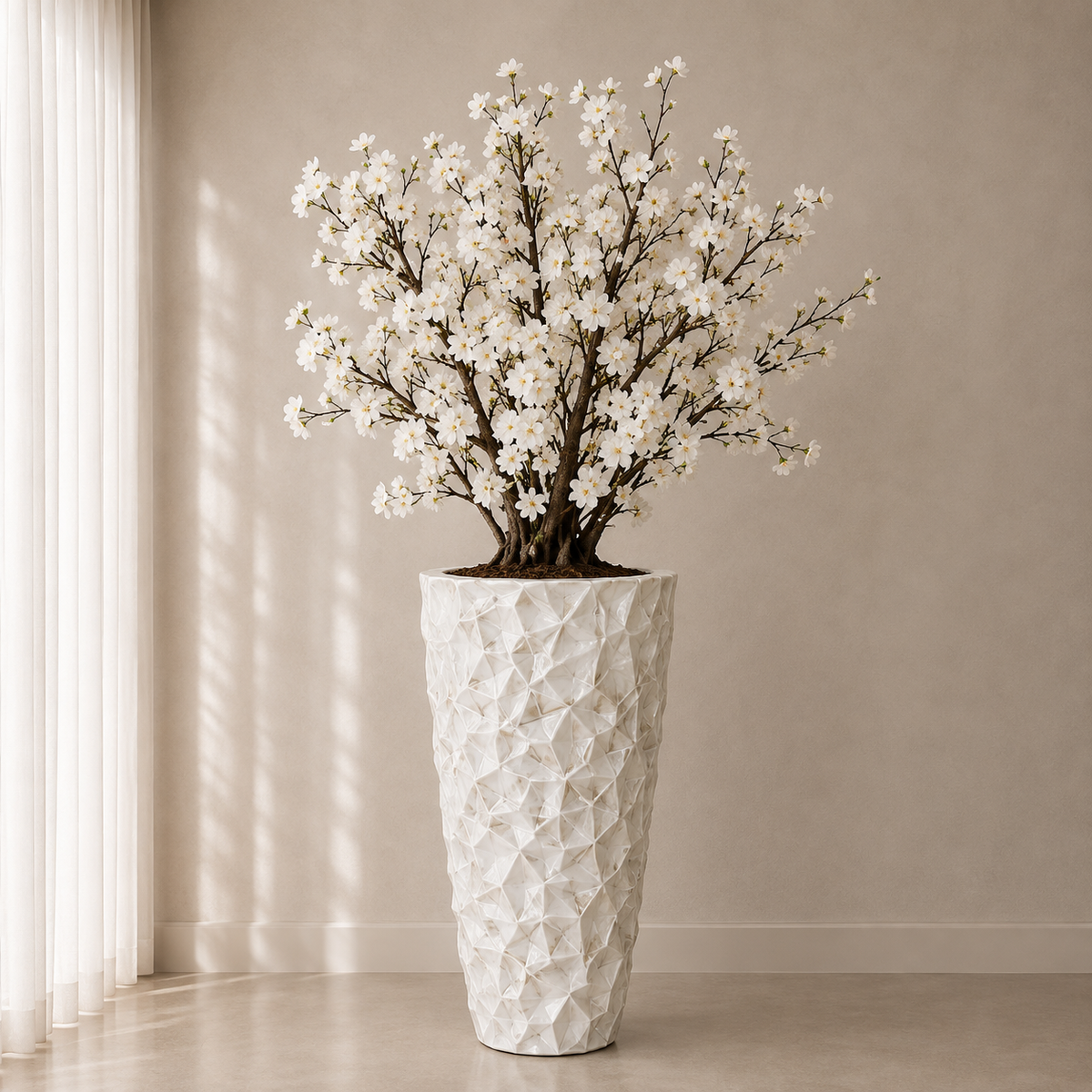 Handcrafted Shell Vase with Decorative Branches Included – Limited Edition
