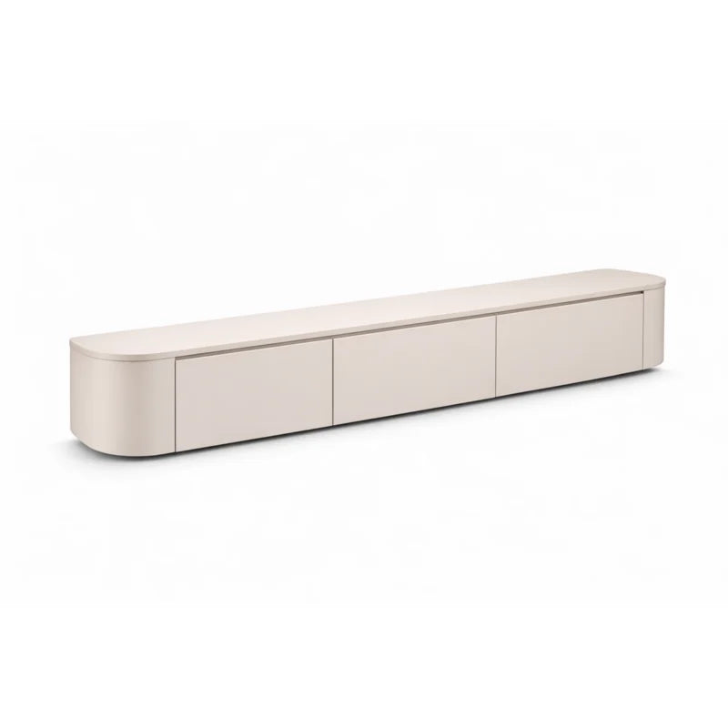 Japandi Curved TV Unit – Curved Side Design