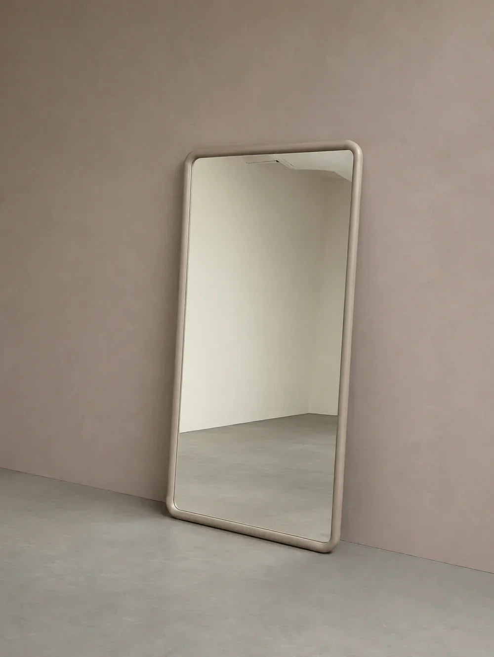 Mia Rectangular Full Length Mirror – Japandi Wood – Taupe – 200 x 100 cm