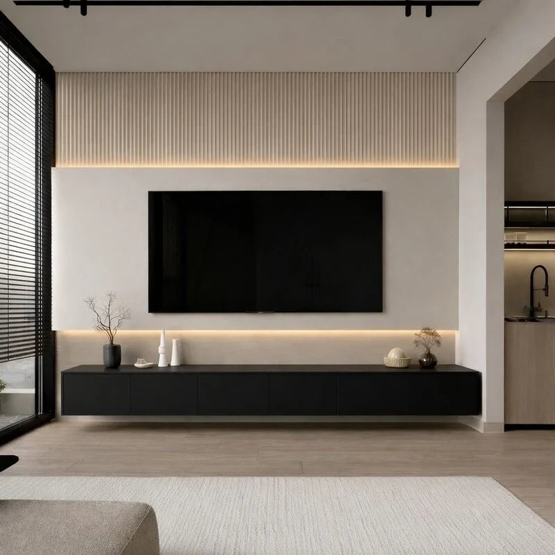 Japandi TV Unit – Square Design